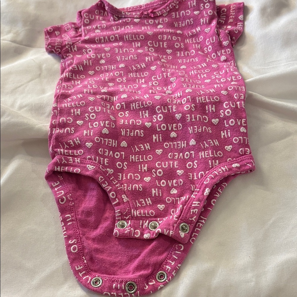 Carter's Pink Bodysuit with Fun Text 6 Months